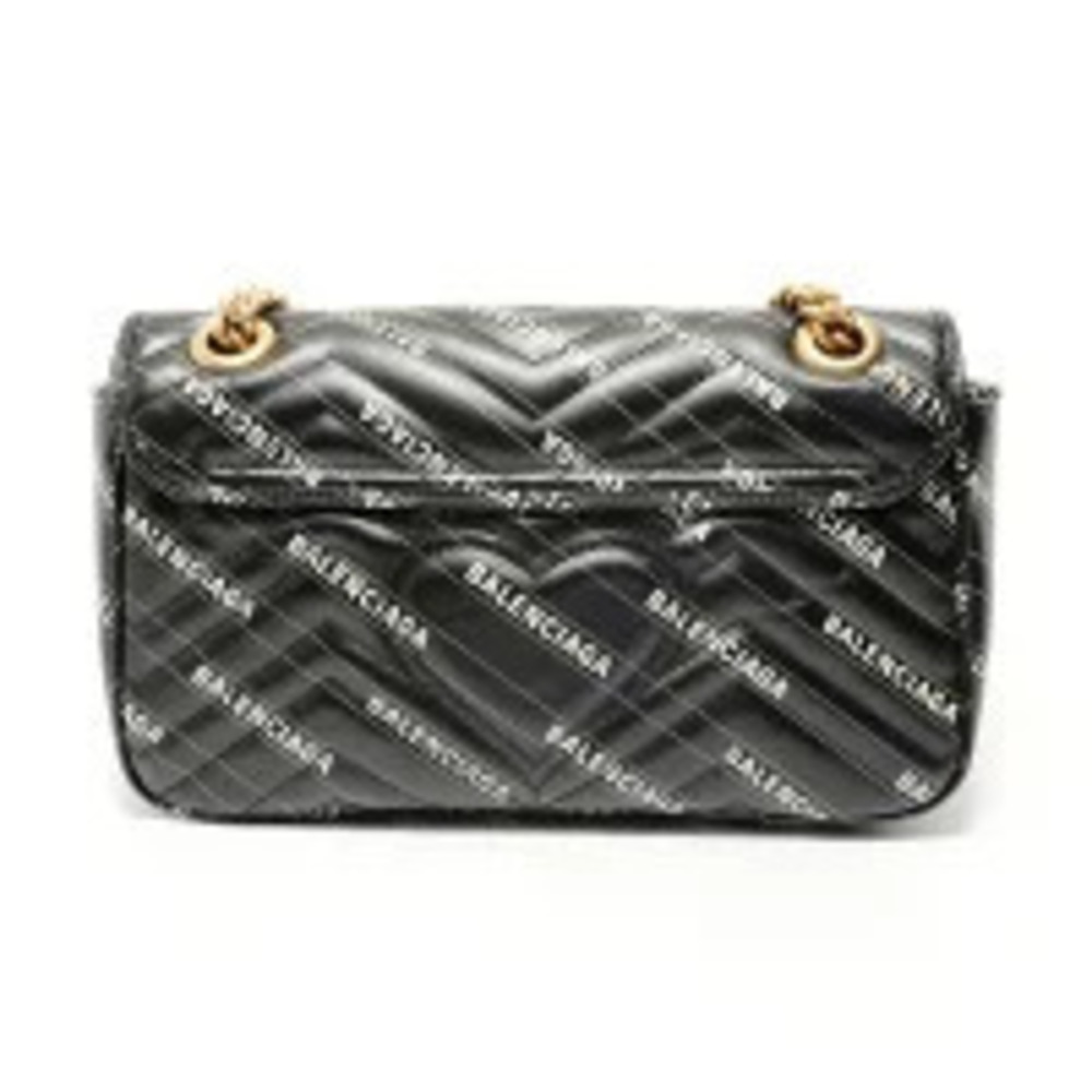 Gucci Balenciaga The Hacker GG Marmont Chain Shoulder Bag Black